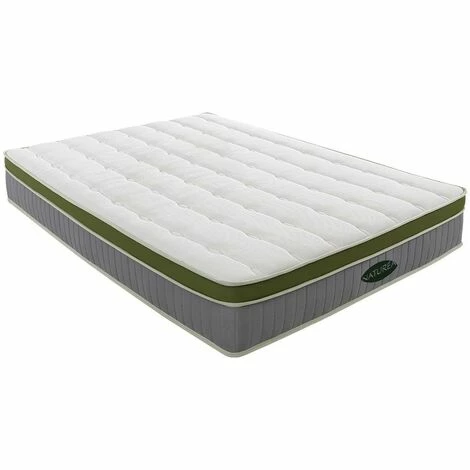 Le moins cher ❤️ VENTE-UNIQUE.COM Matelas Ressorts Ensachés 7 Zones Mémoire De Forme Visco Carbone MANDEVILLA De NATUREA - ép.25cm - 140 X 190 Cm 😍