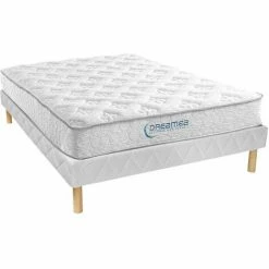 Meilleur prix 😀 VENTE-UNIQUE.COM Ensemble Sommier + Matelas Ressorts Ensachés ép22cm SERENITE De DREAMEA - 140x200 Cm 💯
