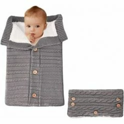 Grosses soldes 🔔 FOZIY Gigoteuse Bébé Tricotée Couverture Bébé Emmailloter Poussette Sac De Couchage Gants Ensemble En Laine D'agneau Avec Boutons Pour Bébé 0-12 Mois,Fonepro ✨