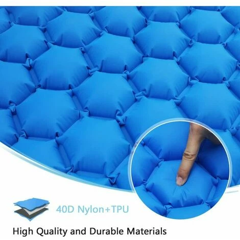 Coupon 🔥 Bleu Royal Avec Oreiller Diamant Tente Extérieure Matelas De Couchage Camping Ultra-léger Portable Pentagonal étanche à L'humidité,HANBING 🔔 – Image 4