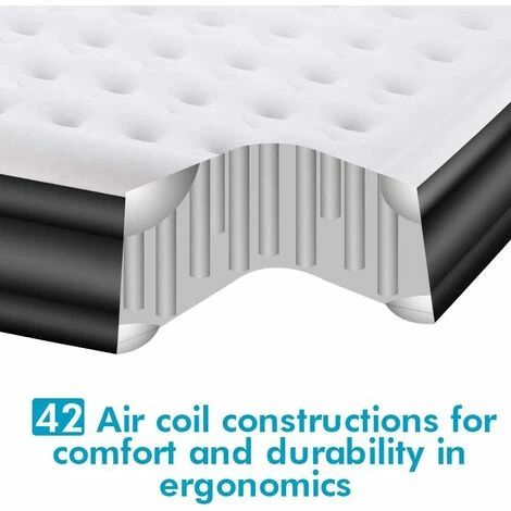 Acheter ✨ HAZEL Matelas Gonflable 2 Personnes Avec Pompe Electrique Intégrée, Lits Gonflable D’Appoint Pneumatique Lit D'invité, 203 X 157 X 47 Cm ✔️ – Image 3