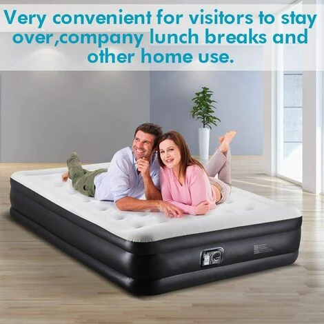 Acheter ✨ HAZEL Matelas Gonflable 2 Personnes Avec Pompe Electrique Intégrée, Lits Gonflable D’Appoint Pneumatique Lit D'invité, 203 X 157 X 47 Cm ✔️ – Image 5