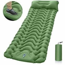 Tout neuf 🎉 QERSTA Tapis De Camping Ultraléger Avec Oreiller, Matelas Gonflable, Lit D'extérieur, Imperméable, Pour Randonnée Et Trekking 🥰