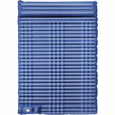 Tout neuf 😍 HAPPYSHOPPING Tapis Gonflable Double Avec Tirettes Autogonflant, Bleu Marine - Bleu Marine 😍