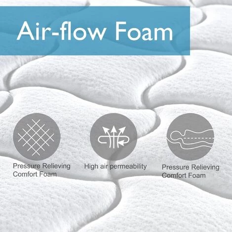 Meilleur prix ❤️ DEWINNER Matelas En Mousse Et Ressorts 140x190 , 20 Cm Épaisseur, Hypoallergénique, Soutien Optimal, Confort (140x190x20cm) - Blanc 👏 – Image 3