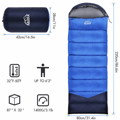 Meilleure vente 😀 ASUPERMALL Sac De Couchage D'hiver Ultraléger Avec Sac De Couchage Pour La Randonnée Et Le Camping 😀 – Image 5