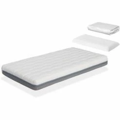 De gros ⭐ DORMALIT Pack Matelas 80X180 KALA LIT ENFANT, Epaisseur 14 CM + 1 Oreiller A Memoire 80x35 + 1 Protege Matelas 80x180 🎁