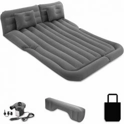 Promo 🥰 Cisea Matelas Gonflable Voiture Arriere Multifonctionnel Pliant SUV MPV Matelas Pneumatique 2 Personnes Matelas Gonflable Electrique Pompe Camping Piscine Plage Voyages-Noir 😀