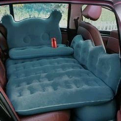 Meilleur prix ⌛ QERSTA Matelas Gonflable Voiture SUV Avec Pompe, Lit Gonflable De Voyage, Coussin De Siège Arrière De Voiture Pour Des Enfants, Confortable Surface Floquée Pour Camping Voyage (Bleu) ✔️