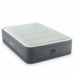 Promo 😍 Lit Gonflable électrique 2 Personnes Queen Size Intex PremAire I - Gris 💯