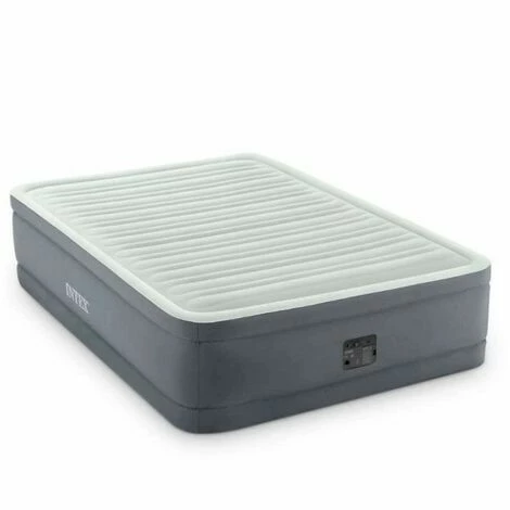 Promo 😍 Lit Gonflable électrique 2 Personnes Queen Size Intex PremAire I - Gris 💯