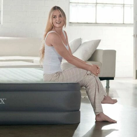Promo 😍 Lit Gonflable électrique 2 Personnes Queen Size Intex PremAire I - Gris 💯 – Image 5